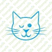 Transparentní razítko mrkající kočička